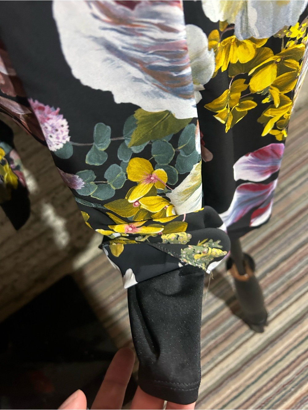 NWT Black Floral Tie-Waist Romper V-Neck Zipper Back Lined Size XL - Picture 12 of 16